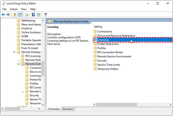Remote Desktop Session Host Licensing policy