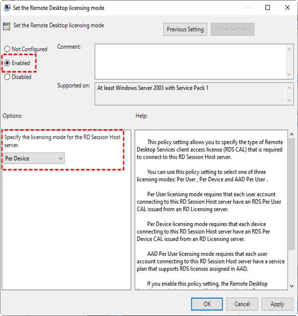 Specify the Licensing Mode